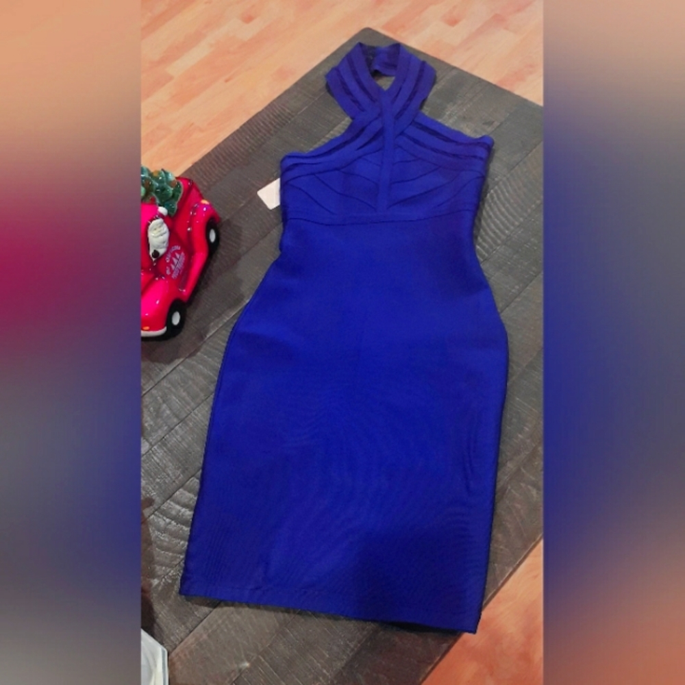 London CB Jewel Blue Bandage Dress